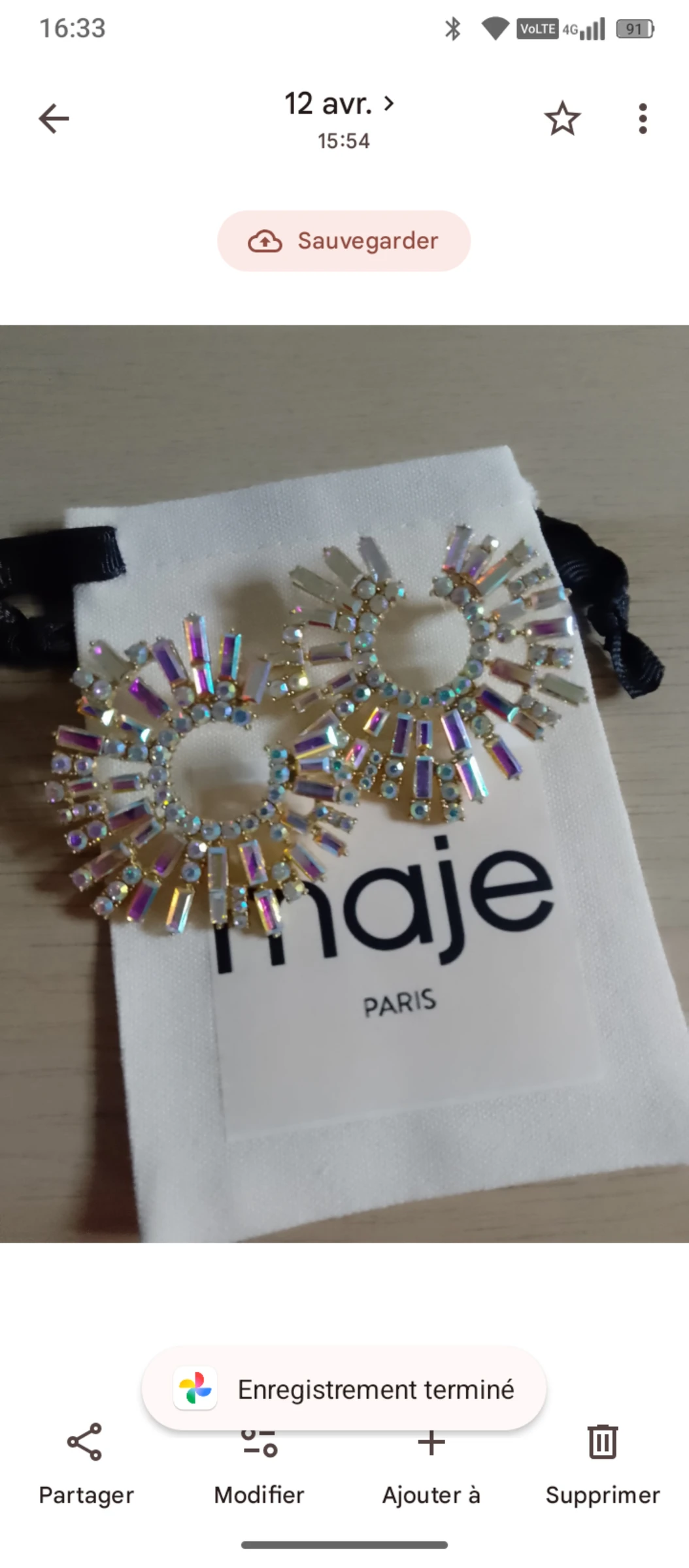 Boucles d'oreilles dorées 